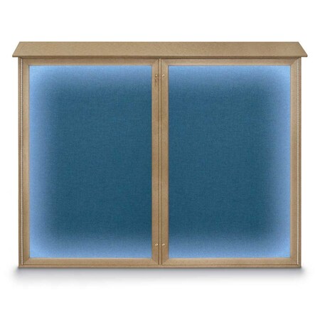 United Visual Products Double Door Enclosed Indoor Letterboard UV1127-GOLD-WHITE